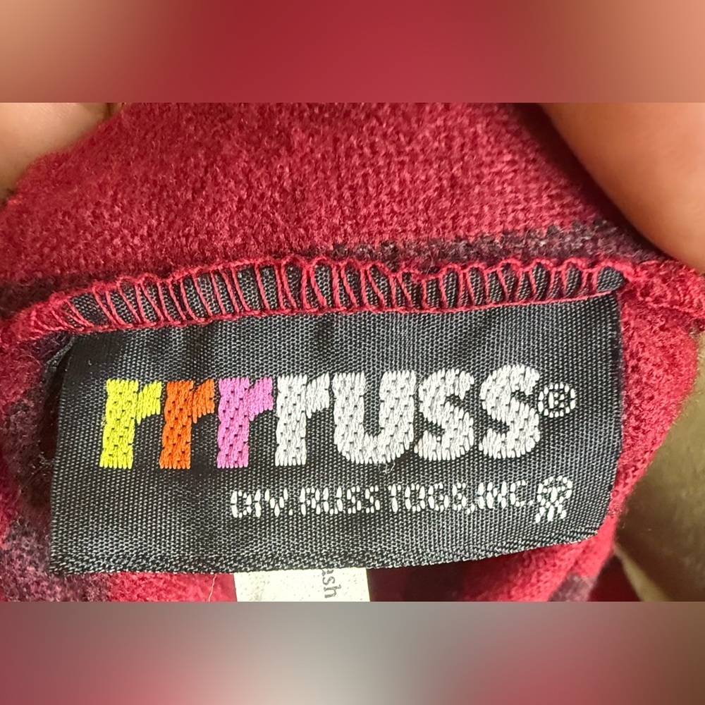 Vintage Russ Togs Red Gray plaid midi wool blend Christmas skirt pockets 12 EUC - Picture 9 of 9